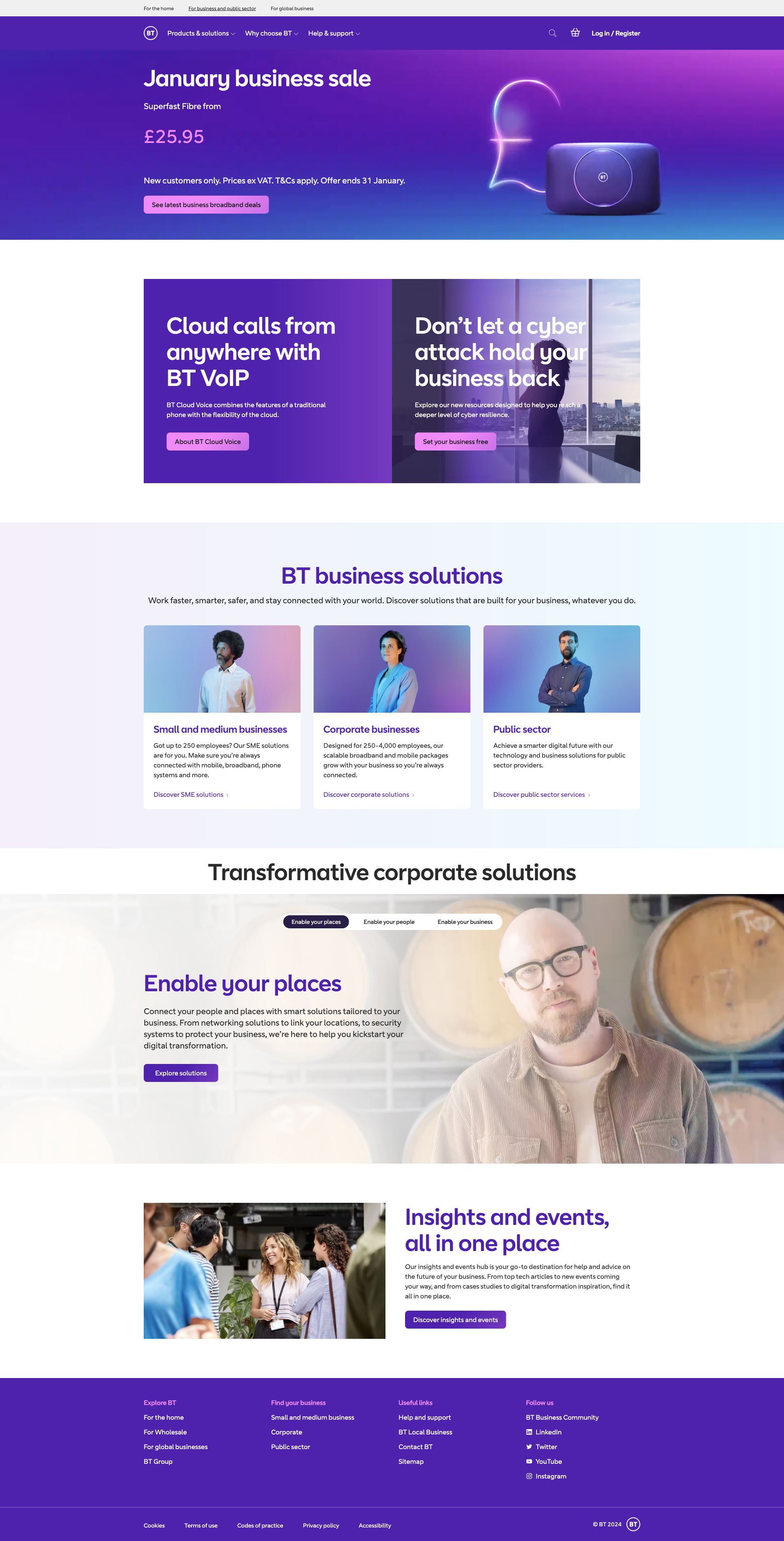 Screenshot of business.bt.com