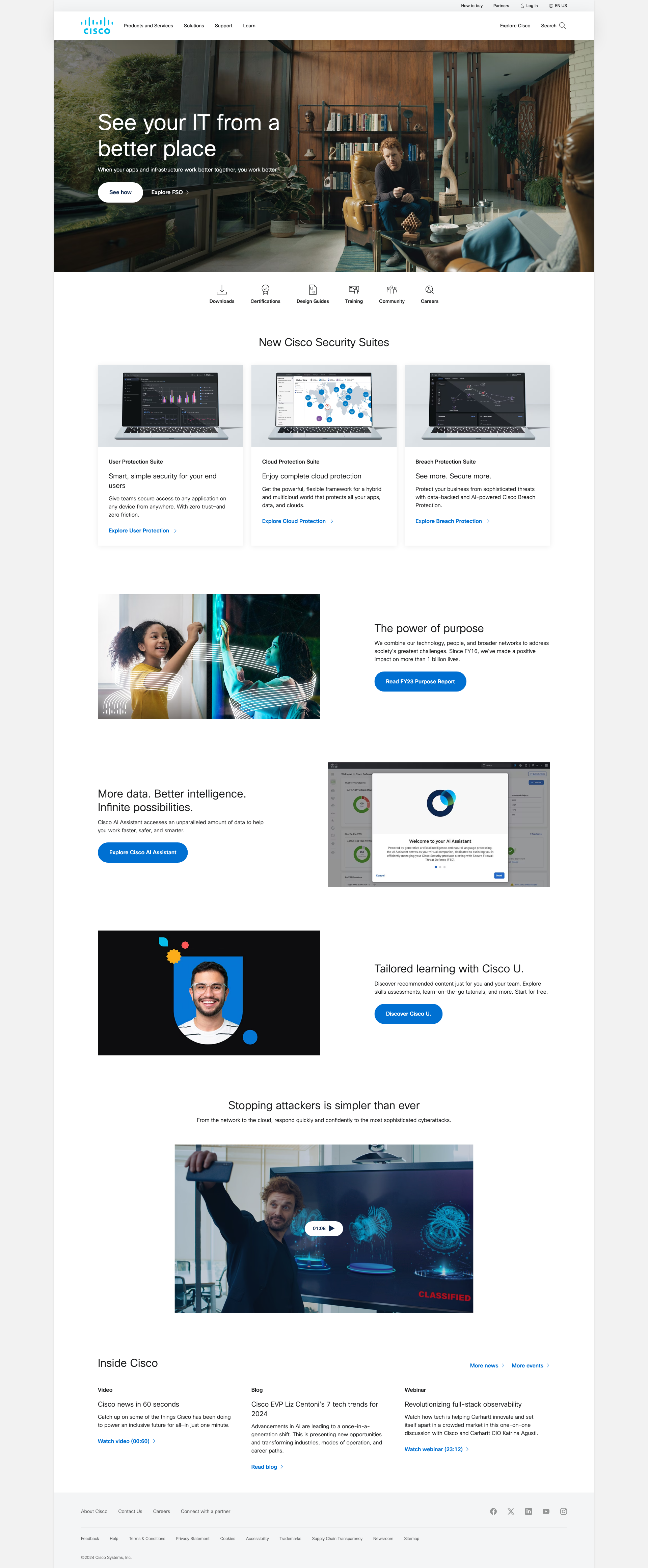 Screenshot of cisco.com