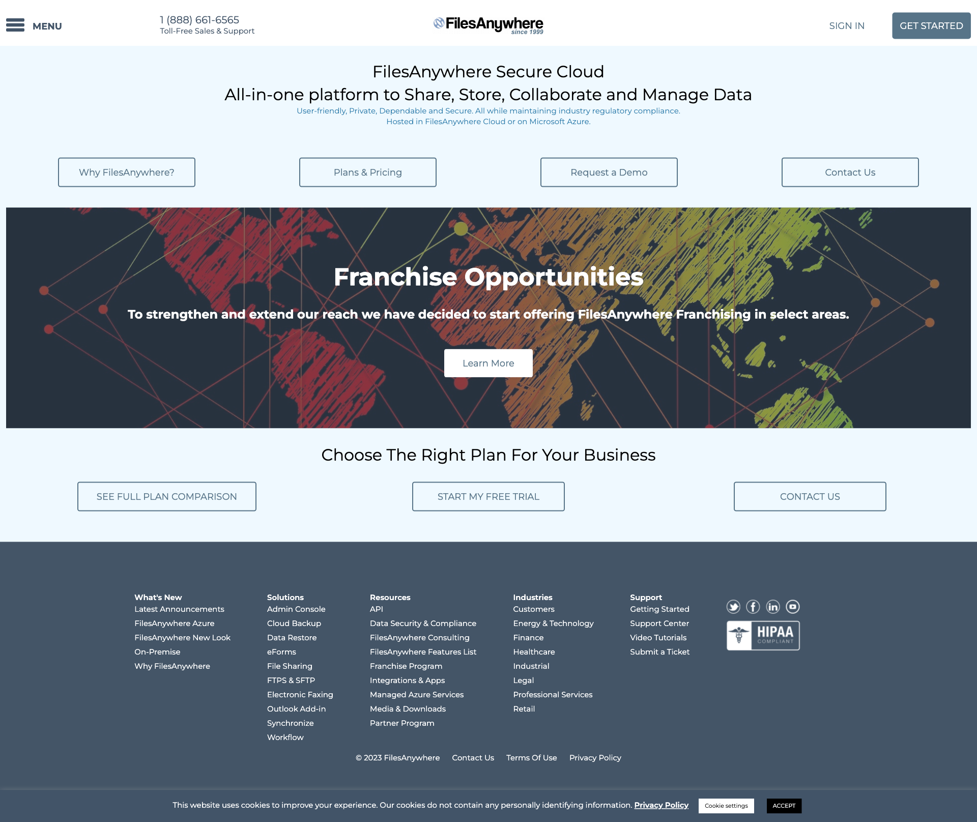 Screenshot of filesanywhere.com
