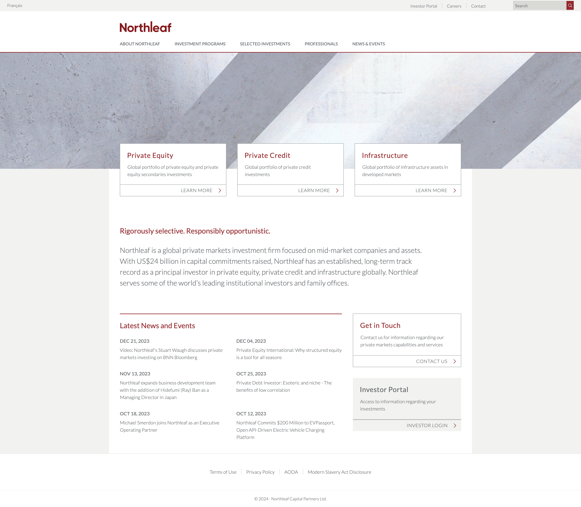 Screenshot of northleafcapital.com