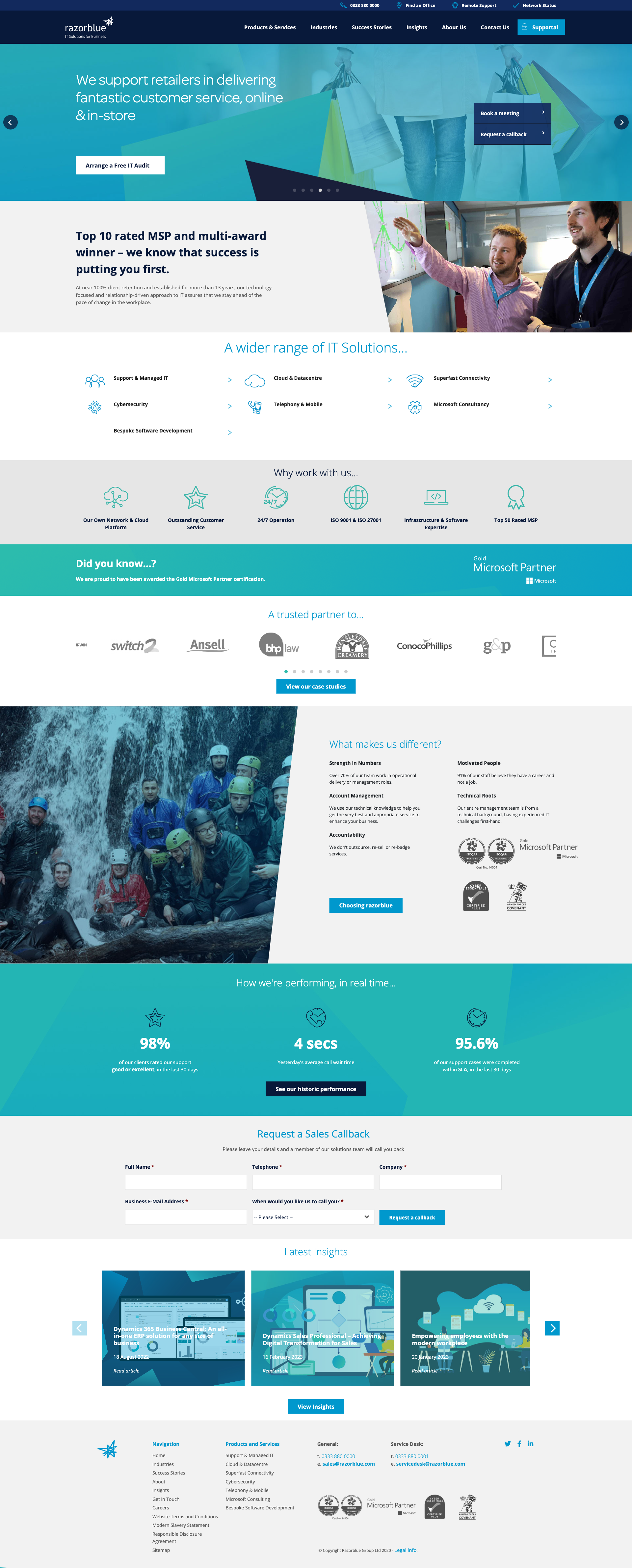 Screenshot of razorblue.com